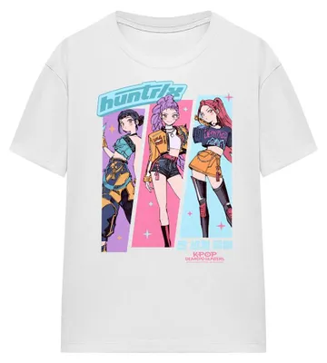 Productafbeelding van K-Pop Demon Hunters - "Huntrix Anime" T-shirt voor dames, model TV43959 (maat M), wit
