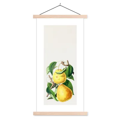 Produktbild von MuchoWow® Textilposter Lebensmittel - Birne - Obst 40x80 cm mit holzfarbenen Rahmen - Wohnzimmer