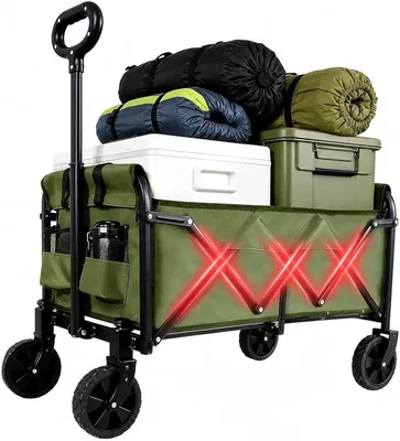 Produktbild von bollerwagen faltbar, bollerwagen Strand?120 Liter, Tragfähigkeit 100 kg?tragbar für Camping, Gartenarbeit, Strand, Einkaufen