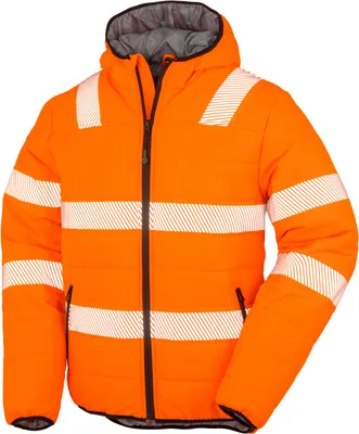 Produktbild von Result Genuine Recycled R500X | Recycled Ripstop Padded Safety Jacket - Arbeitsjacke - Farbe: Fluorescent Orange - Größe: L