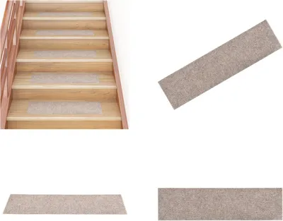Obrázek produktu pro vidaXL Samolepicí rohože na schody 15 ks. Obdélníkové 76x20 cm krémové - Rohožky na schody - Rohožky na schody - Koberce na schody - Dekorace na schody