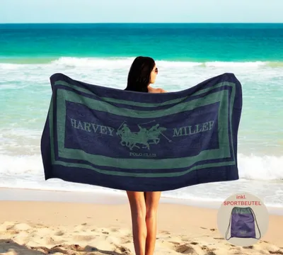 Produktbild von Harvey Miller Polo Club 140 x 70 Strandtuch inkl. Sportbeutel
