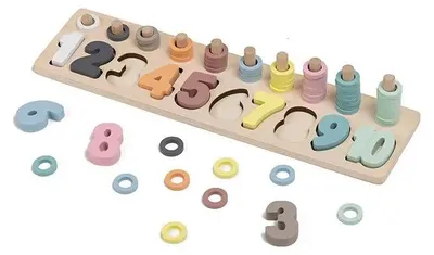 Produktbild von EurekaKids Stapel- und Zählpuzzle aus Holz