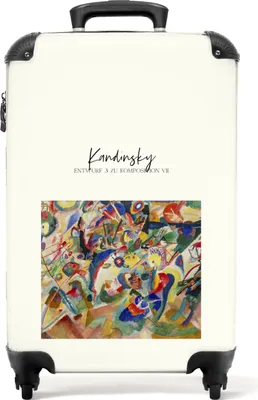 Produktbild von NoBoringSuitcases.com® Koffer Handgepäck Trolley Rollkoffer Kleine Reisekoffer mit 4 Rollen - Kunst - Kandinsky - Komposition - Farben - Cabin Size < 55x40x23 cm & 55x40x20 cm - Fotokoffer - Kabinenkoffer - BoardgepäckHandgepäck Koffer 55x35x20 cm, 36L,