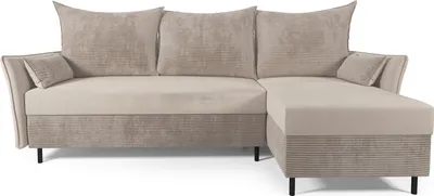 Produktbild von DOMO-HOME Ecksofa mit Schlaffunktion GREM – Weiche Polsterung 224x103cm | Universelle Farbgestaltung | Bequemes Sitz- und Schlaferlebnis | Hochwertige Materialien | Farbe creme | Rechts