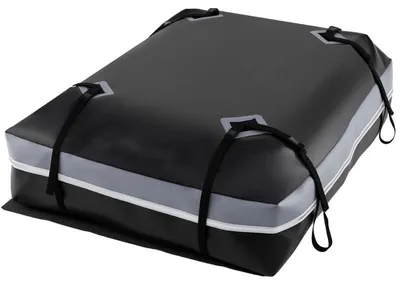 Image de Coffre de toit pour voiture avec tapis antidérapant, 450 litres, gris/noir