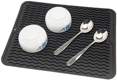 Obrázok produktu pre Uniqoos® Silikónová odkvapkávacia podložka 40 x 30 cm – odolná voči teplu až do 230 °C, skladacia, vhodná do umývačky, protišmyková, ideálna do kuchyne a na grilovanie