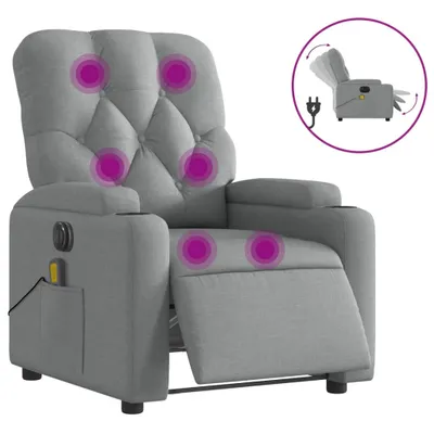 Immagine prodotto di vidaXL Sedia da massaggio elettrica in tessuto grigio chiaro
