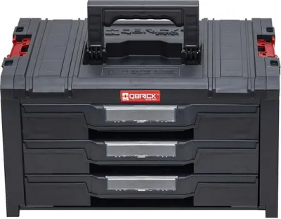 Produktbild von Qbrick System PRO Drawer 3 Toolbox 2.0 Expert stapelbar 450 x 310 x 244 mm 3x 4,5 l IP54 mit drei Schubläden 21 Inlays