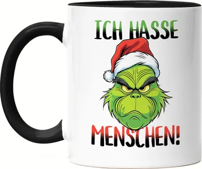 Produktbild von Ich Hasse Menschen Tasse schwarz Anti Weihnachten Ich hasse Weihnachten Mi Mi Mi Halts Maul