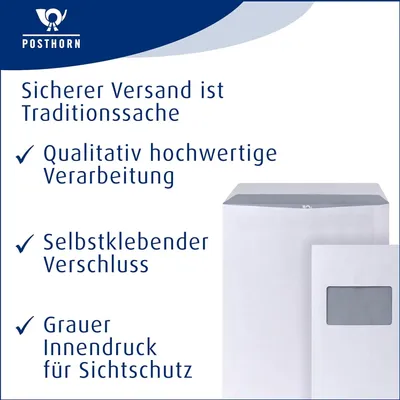 Produktbild von POSTHORN Versandtasche 05270478 C4 90g mF hk ws 250 St./Pack.