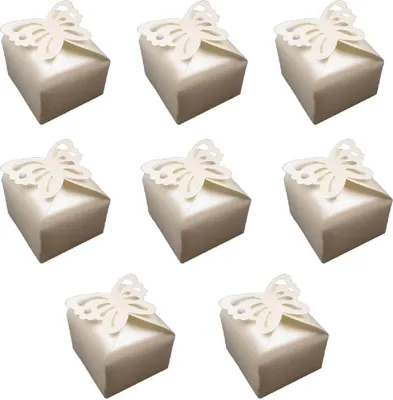 8 Romantische Geschenkboxen für Hochzeit, Taufe uvm., creme