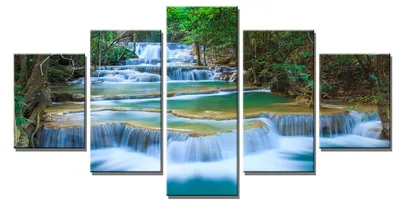 Produktbild von 5611 Wasserfall Leinwandbild 5-teilig 160x80 cm