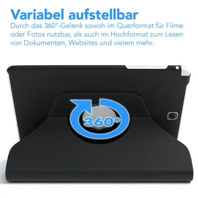 Produktbild von EAZY CASE - Tablet Hülle fürSamsung Galaxy Tab A (9.7) Schutzhülle, Tablet Case 360° drehbar in Schwarz