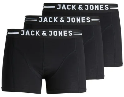 Immagine prodotto di jack and jones intimo parigamba uomo jack and jones 12081832 - 3 pack black/black waistband