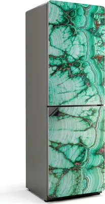 Produktbild von Malachitmuster im Detail – Magnetische Kühlschrank Abdeckung – Dekorfolie magnetisch Küche – Kühlschrank Magnet Deko – selbstklebende Magnettafel – Magnetfolie für Kühlschranktür – 60x180 cm