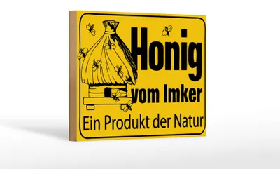Produktbild von Holzschild Hinweis 18x12cm Honig vom Imker Naturprodukt