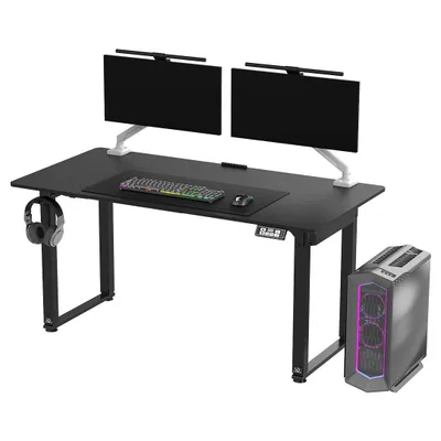 Produktbild von Ultradesk UPLIFT - Schwarz - Großer Computertisch, elektrische Höhenverstellung, 160x75cm Platte, Kabelverwaltung, zwei Motoren, Mauspad inklusive