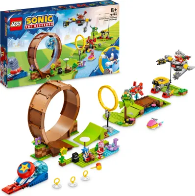 Produktbild von LEGO 76994 Sonic the Hedgehog Sonics Looping-Challenge in der Green Hill Zone, Baubares Spielzeug für Kinder, Jungen und Mädchen mit 9 Charakteren, darunter Dr. Eggman und Amy