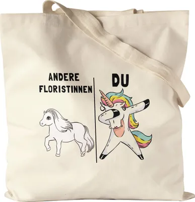 Produktbild von Andere Floristinnen Du Jutebeutel Stoffbeutel Canvas  Pferd Einhorn Humor Lustig Unicorn Geschenk Apotheke