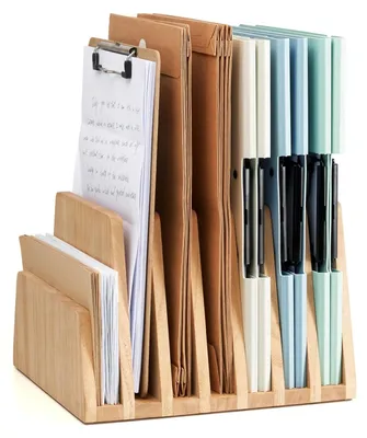 Immagine prodotto di Portadocumenti con 7 scomparti, realizzato a mano in legno di Paulownia