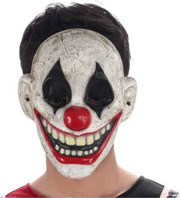 Produktbild von Halloween Maske "Lachender Clown" | Weiß Schwarz