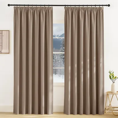 Zdjęcie produktu dla Zasłony zaciemiające, kolor cappuccino, zestaw 2 sztuk, wymiary: 220 cm wysokości x 200 cm szerokości