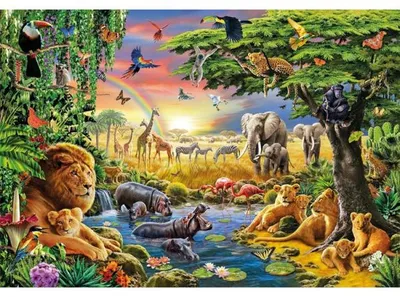 Image de Puzzle le règne animal 2000 pièces - animaux sauvages, savane africaine - clementoni - 32081