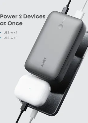 Immagine prodotto di AUKEY PB-Y57 Spark Mini 20000 Power bank compatto a ricarica rapida disponibile in grigio e bianco