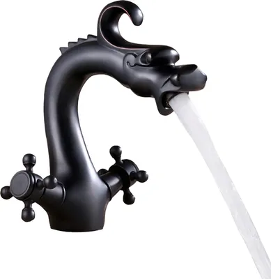 Produktbild von Vintage Wasserhahn Retro Antikes Waschtischarmatur Spültisch Mischbatterie Waschbecken Armaturen Einhebelmischer Schwarz Waschbeckenarmatur Bad Armatur Küchenarmatur