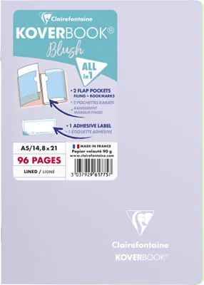 Produktbild von Clairefontaine 5x Koverbook Heft A5 48 Blatt Flieder/limettengrün 961775C
