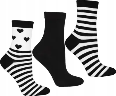 Produktbild von Damen 3/4 Socken Söckchen Schwarz und Weiß MORAJ 3-Paar 38-41