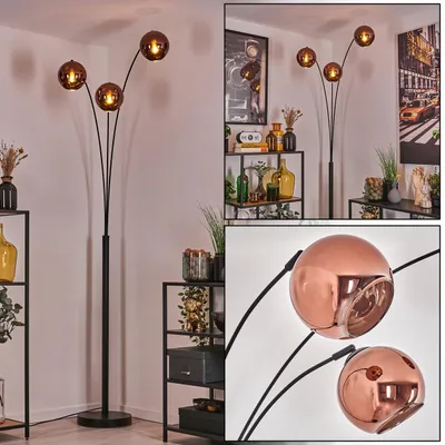 Produktbild von Cesaro Stehlampe aus Metall/Glas in Schwarz/Kupferfarben