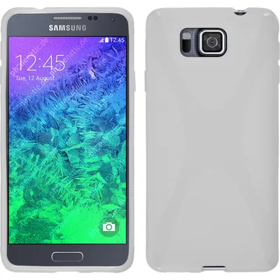 Produktbild von PhoneNatic Case kompatibel mit Samsung Galaxy Alpha - weiß Silikon Hülle X-Style + 2 Schutzfolien