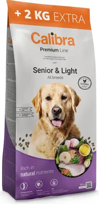 Productafbeelding van CALIBRA DOG PREMIUM LINE SENIOR LIGHT, kip, 12+2 kg