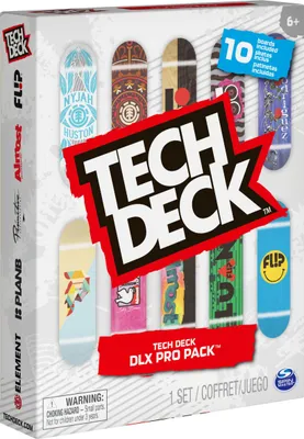 Produktbild von Tech Deck - DLX Pro Fingerboard 10er-Set mit angesagtesten Skateboard-Designs - zum Sammeln für alle Skate-Fans, Griffbrett-Set, 6 Jahr(e)