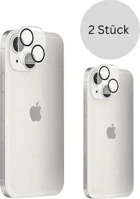 Produktbild von CLM-Tech 2X Kameraschutz kompatibel mit iPhone 15 Kameraglas Panzerfolie Panzerglas Crystal Clear Kameraschutzfolie 9H Glas Schutz Glas Linse Schutzglas Folie kristallklar 2X Stück