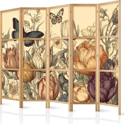 Obrázok produktu pre Japonský paraván 225x172 cm 5-dielny béžový