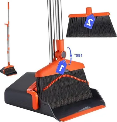 Produktbild von 2-in-1 Bodenreinigungssatz - verstelbare Stahl - Bodenreinigungsschubkarre