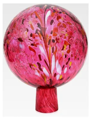 Produktbild von Gartenkugel Rosenkugel aus Glas mit Granulat rubinrot d 15cm