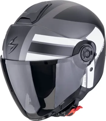 Produktbild von Scorpion Exo-City II Blur Jethelm Silber / Schwarz / Weiss M