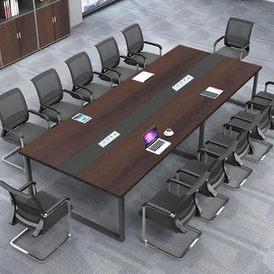 Image de Table de conférence avec gestion des câbles, dimensions 200x80x74 cm, classe E1
