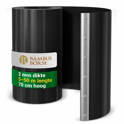 Productafbeelding van Bambusbörse wortelwering van HDPE, 10 m x 70 cm, 2 mm dik met aluminium verbindingsprofiel, AI-gegenereerde afbeelding