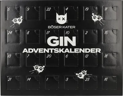 Produktbild von BÖSER KATER Gin Adventskalender 36,9% Vol. 24x0,025l