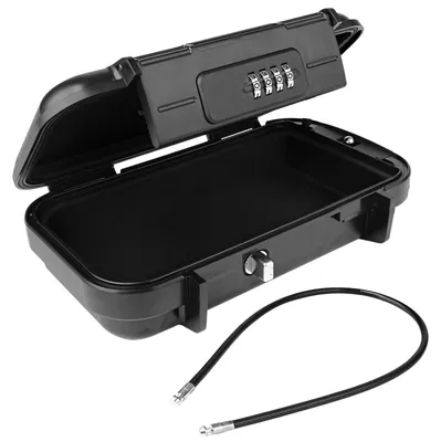 Image de Coffre-fort numérique à code à 3 chiffres, coffre compact pour chambres d'hôtel, 14 x 14 x 4,5 cm, noir, coffre de sécurité portable avec câble en acier