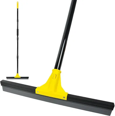 Imagen del producto de Fregona grande, de 44,5 cm de ancho, con mango de 150 cm, ideal para suelos duros