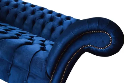 Immagine prodotto di Divano blu chesterfield a tre posti Divani a 3 posti Divani tessili