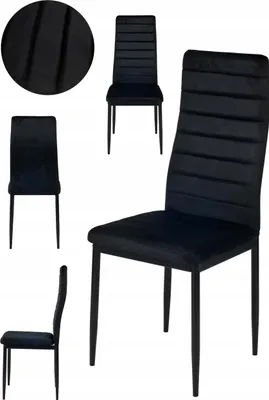 Produktbild von Ekspand | Esszimmerstuhl LR-1494 - Schwarz - Ergonomisch - Velours - Modernes Design