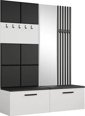 Produktbild von Masseno Garderobe-Set MODULO 161,2/204/40 cm Modern Garderobenschrank Weiß
