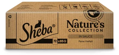 Image de Sheba Nature's Collection, Sélection de saveurs, 72 x 85g. Nourriture humide complète pour chats, en sauce